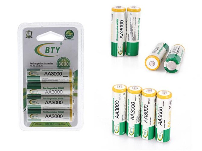 AA 3000mAh 1.2V Rechargeable Battery 4pcs