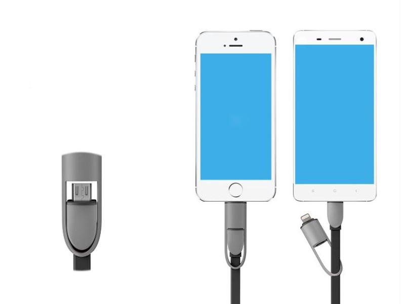 Micro USB & 8 Pin Sync Charger Adapter Cable for Smartphones