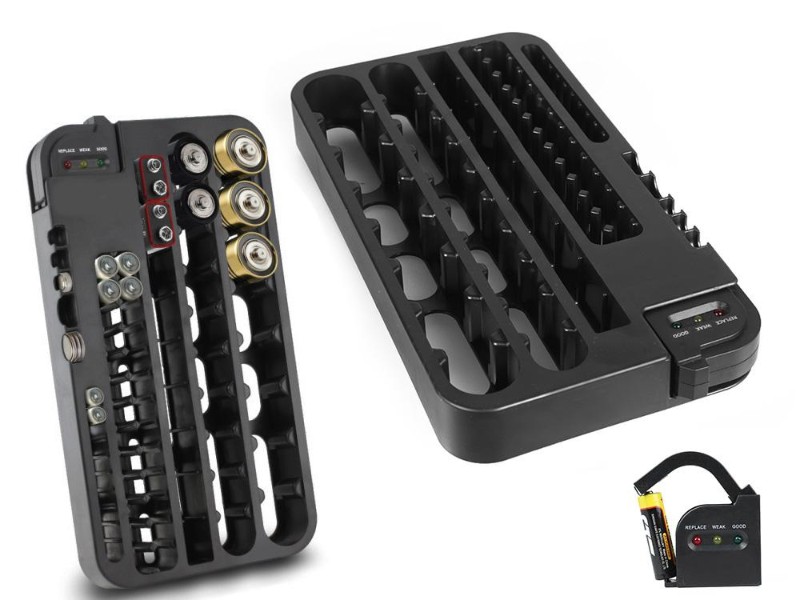 Batteries Slot Storage Organizer with Detachable Tester