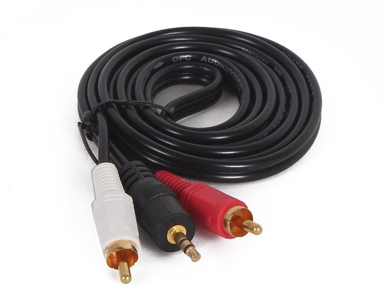 3.5 mm Stereo Plug to 2 RCA Male Audio Cable 1.5m
