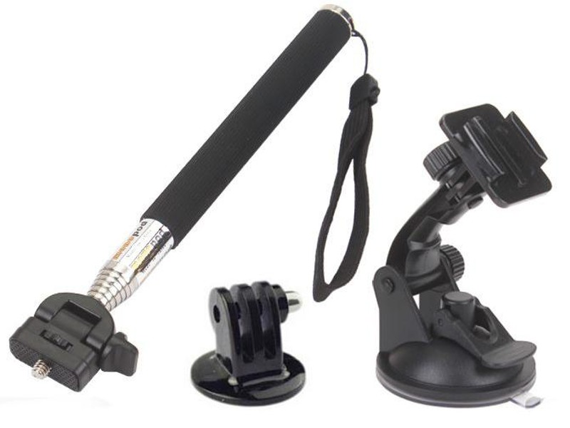Suction Cup Mount and Monopod for GOPRO 3pcs Set
