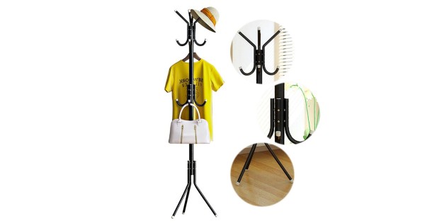 175cm Black Carbon Iron Coat Rack - NZ$20.04 | eMax.co.nz