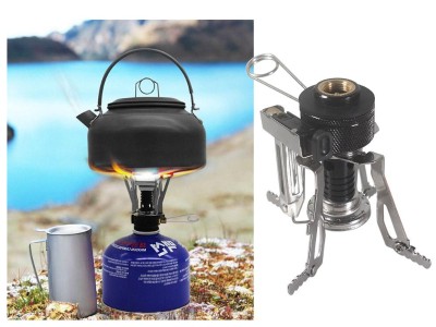 Portable Backpacking Gas Stove with Piezo Ignition