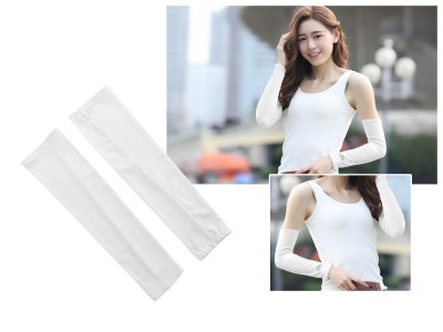 UV Sun Protection Cooling Arm Sleeves -White