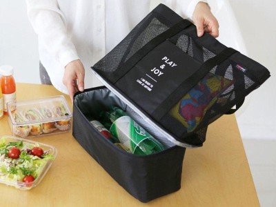 Black Two Compartments Cooler Bag for Camping/ Hiking