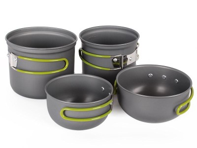 Hiking Camping Cooking Pot Set 4pcs