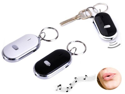 White Whistle-Activated Key Finder with LED Light
