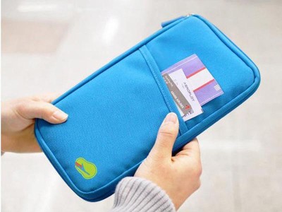Blue Travel Wallet & Passport Holder Organizer