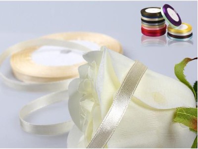 Satin Ribbon,Champagne 12mm(W) X 22.5m(L)