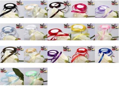 Ribbon Satin 6mm for Wedding Party, 15 Colours