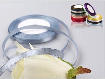 Satin Ribbon,Silver 12mm(W) X 22.5m(L)