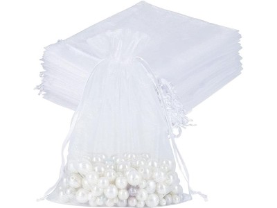 100PCS White Organza Bags 20x30cm