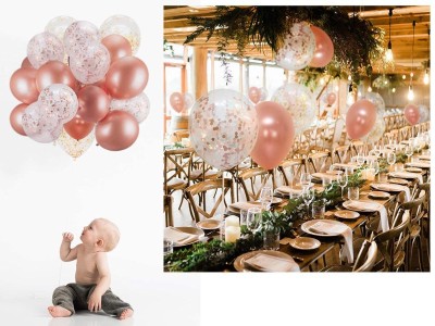 Rose Gold Balloons Confetti Balloons For Party Wedding-60pcs