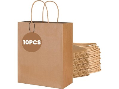 Paper Bags Brown Gift Bags 10PCs Large