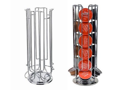 Rotating 24 Coffee Capsule Pod Holder Tower