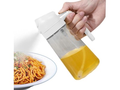 2-in-1 Oil Sprayer & Dispenser Bottle, 600ml Glass, Air Fryer