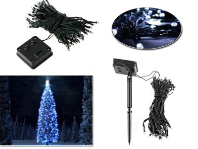 Solar Fairy String 100 LED Lights White 22M J