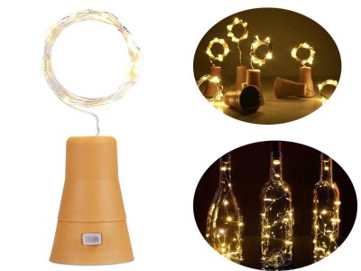 10 LED Warm White Wine Bottle Stopper Solar String Lights