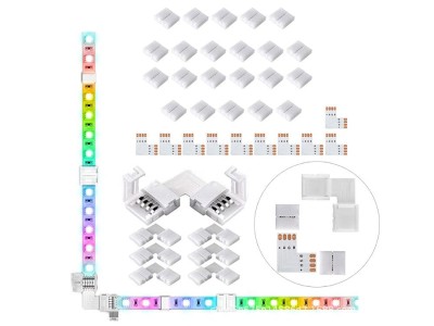 L Shape 4Pin 10mm 3528/5050 LED Strip Light Connector Kit
