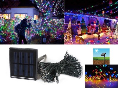 22m Lights Solar Fairy String Party Decor Lights Multi Color