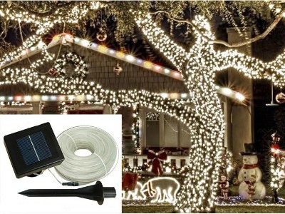 10m Waterproof Solar String Light Neon Light White