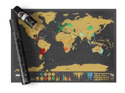 Scratch-Off World Map for Travel Tracking & Decor