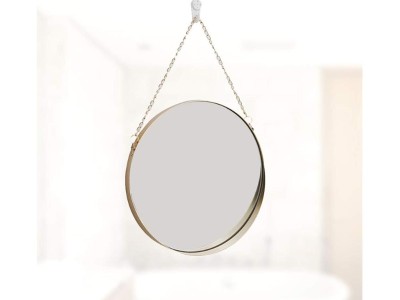 Metal & Glass Round Wall Mirror 38cm