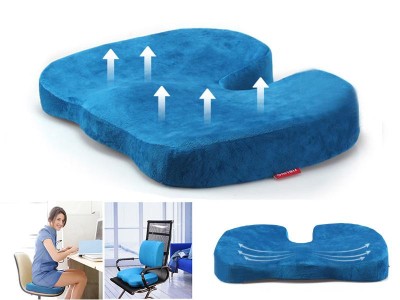 Memory Foam Chair Seat Cushion Pillow Blue
