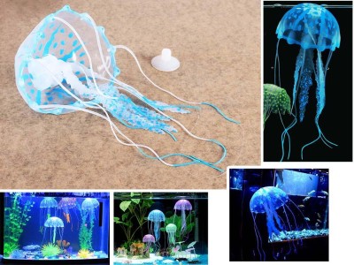 Blue Glowing Artificial Jellyfish for Fish Tank Decor | 22cm
