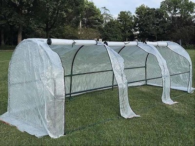 Mini Greenhouse - 2.7m PE Cover, Steel Frame, 3 Doors
