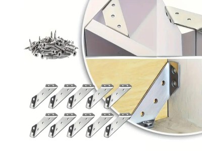 10x SS L Brackets - Furniture Corner Connector Wood Shelves NZ