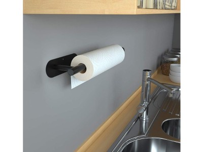 Black Stainless Steel Self-Adhesive Toilet Paper Holder