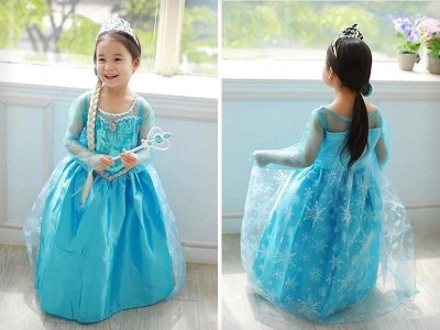 Dress for Princess Elsa Frozen Kids Cosplay Large 130cm