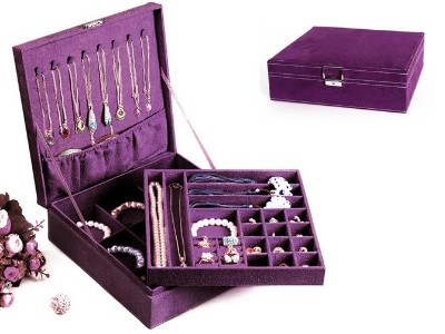 Jewellery Box / Jewelery Case 2-Tier Purple