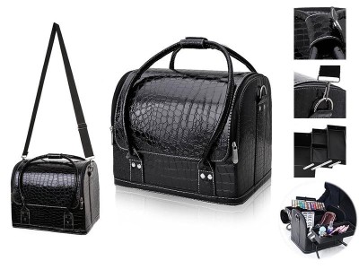 Black PU Cosmetic Makeup Case