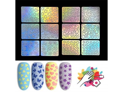 Laser Hollow Nail Art Stickers 24PCS