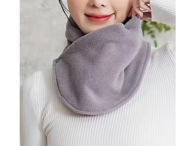 Polar Fleece Neck Warmer Scarf - Light Grey