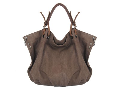 Coffee Retro Style Canvas Shoulder Bag