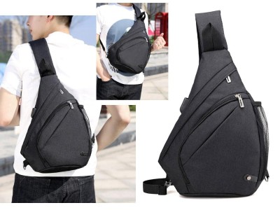 Men's USB Charging Sling Bag for Travel & Outdoors