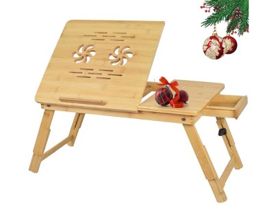 Bamboo Laptop Stand Table Holder Desk