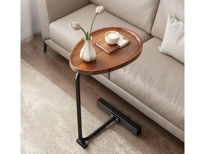 C-Shaped End Table for Couch Side Table for Living Room Bedroom