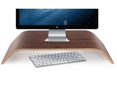 Wooden Desktop Computer Monitor Stand - Dark Brown