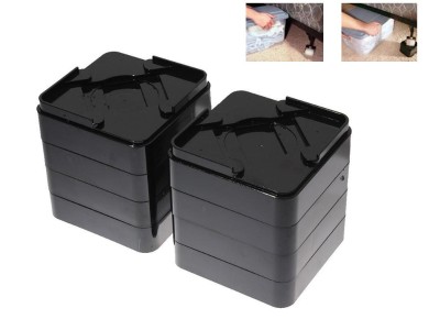 8pcs Black Cuboid Bed Riser