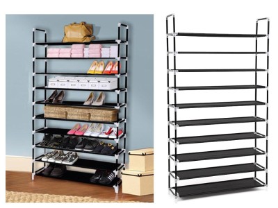 10-Tier Shoe Rack Shoes Organiser Shelves - Black