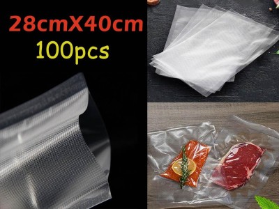 100pcs Embossed Vacuum Sealer Storage Bags 28x40cm