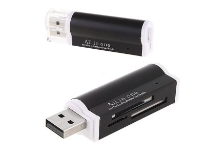 All in One Card Reader 4 Port USB Hub