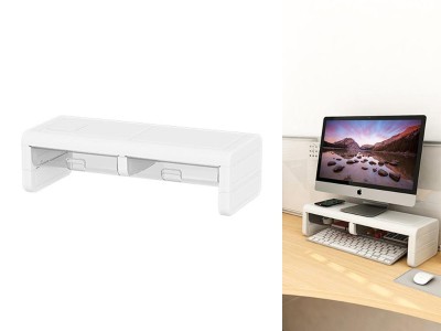Monitor Stand Riser with Drawer, Desk Organiser, 40KG