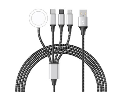 4-in-1 Multi Charging Cable for iPhone, USB-C, Micro & Watch