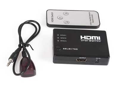 3 Port HDMI Switch Switcher with Remote Control