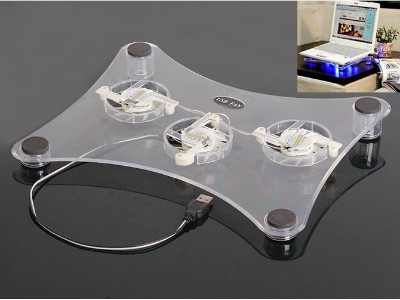 Notebook Laptop Cooler Pad Cooling Pad with Lights 3 Fans